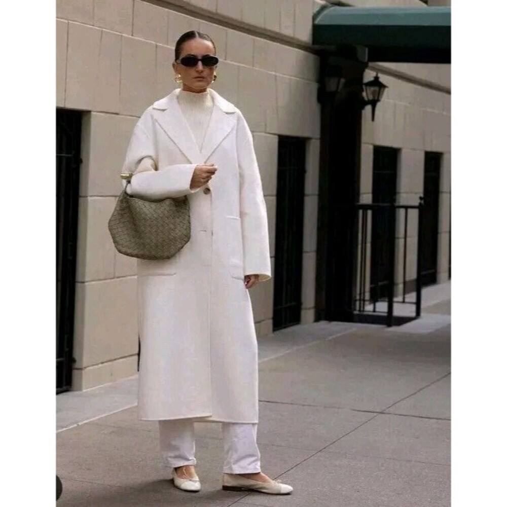 Banana Republic Cream Long Pea Coat